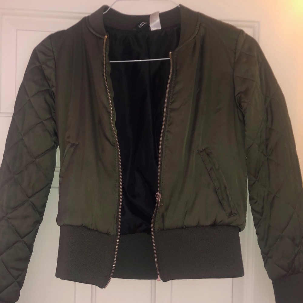 Green bomber jacket